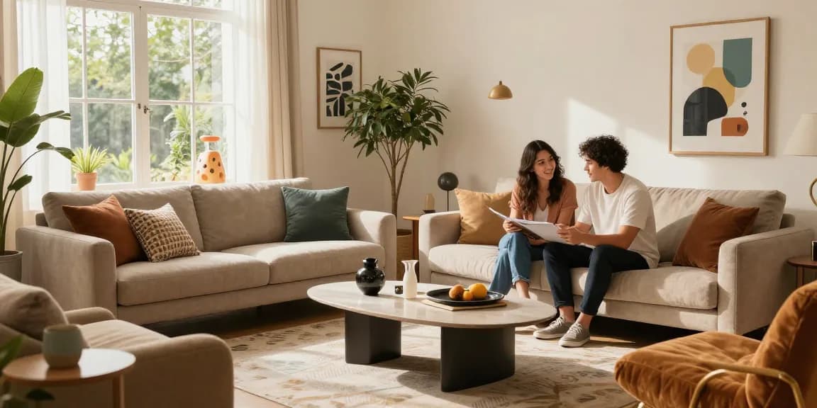 Entdecken Sie Möbel kaufen in einem gemütlichen Wohnzimmer mit stilvollen Möbeln und warmem Ambiente.