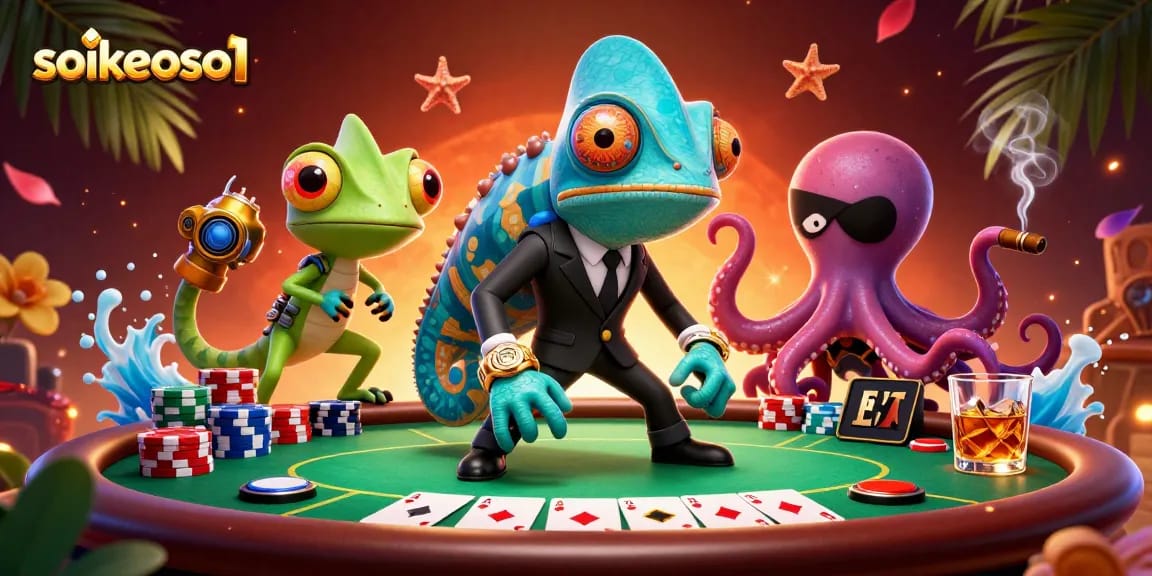 Engage in thrilling poker with soikeoso1 at this dynamic casino scene.