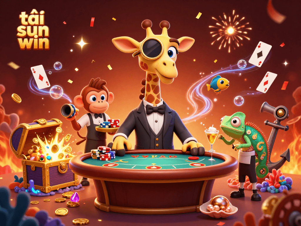Win big with tải sun win while enjoying vibrant casino adventures depicted in an ultra-detailed 3D scene.