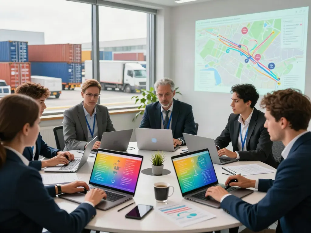 OCARGO Düsseldorf Transport- und Logistikteam bei der Planung von Versandlösungen.