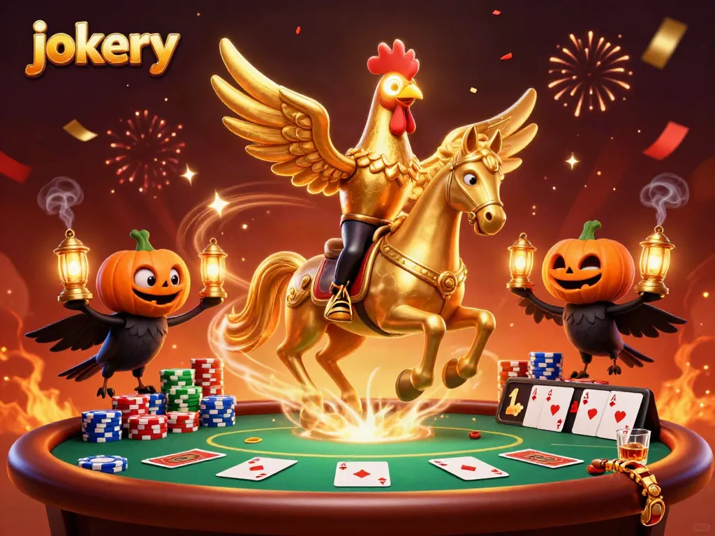 Engage at Jokery Casino with a vibrant illustration showcasing thrilling poker action.