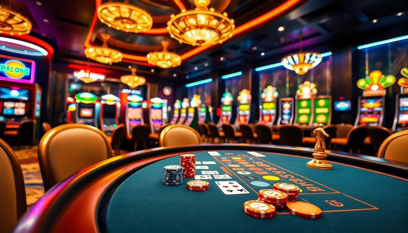 Experience the excitement of Trang chủ X88 with luxury casino elements featuring vibrant gaming tables and thrilling ambiance.
